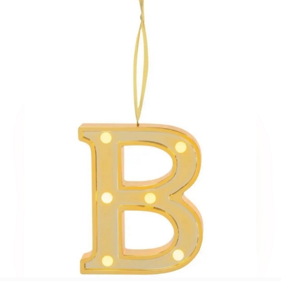 Ganz Led Light Up Marquee Initial Ornaments Letters – Gold/B - Picture 1 of 1